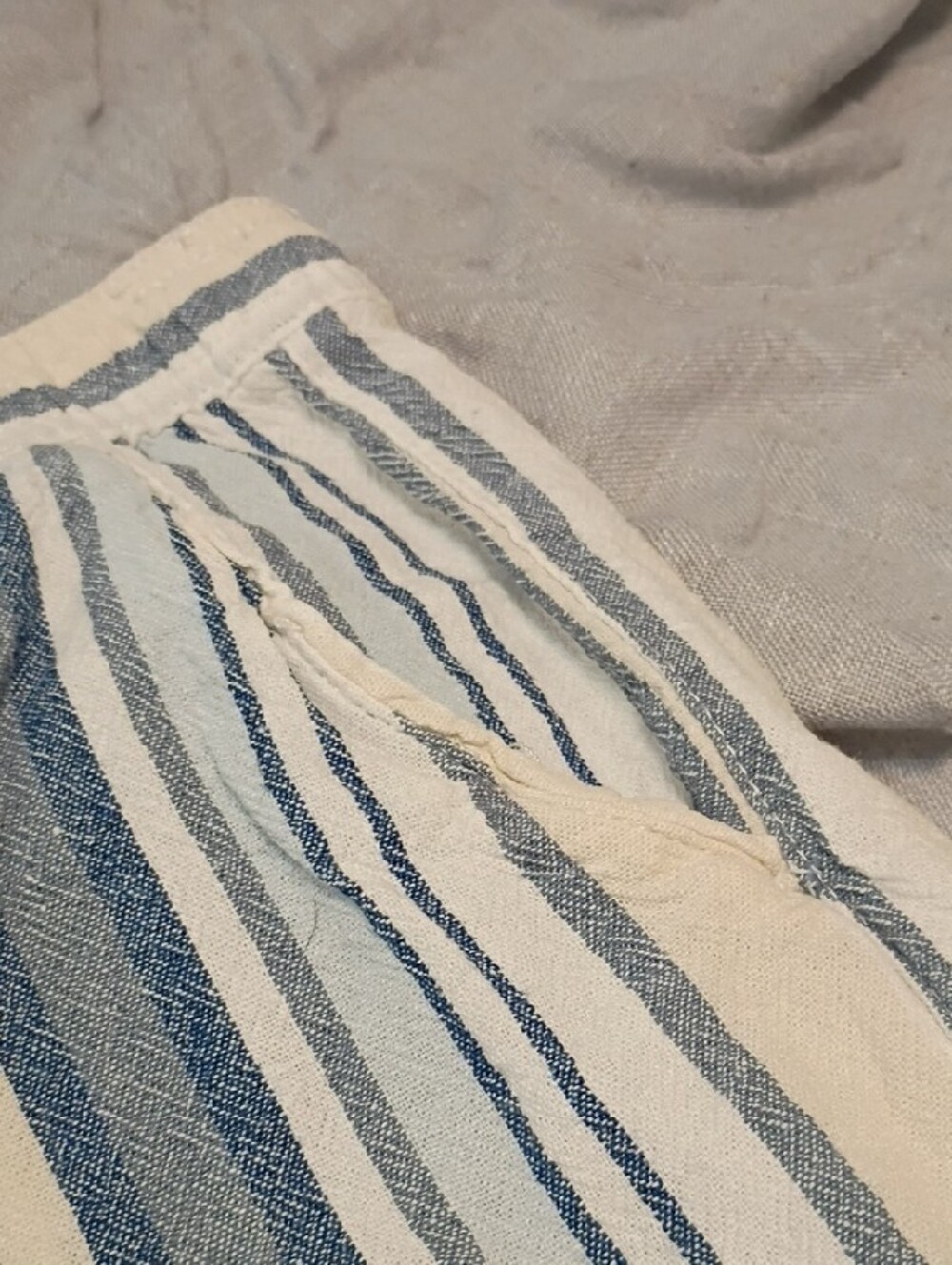 DĀSH Casual Blue & White Striped Drawstring Bermuda Shorts - Picture 5 of 7